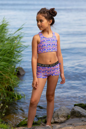 crop bikini Sunkiss blauw/oranje