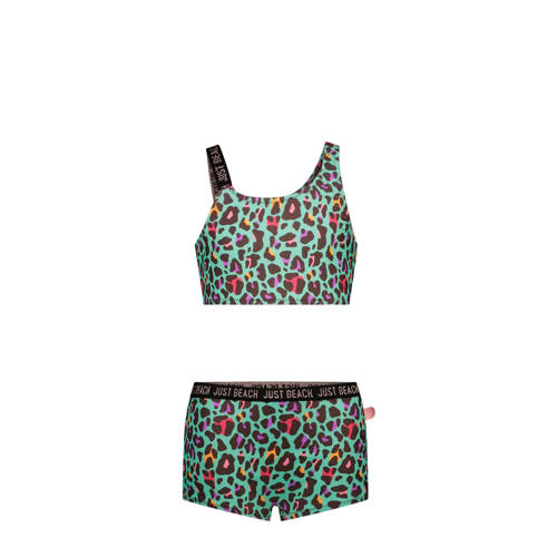 Just Beach crop bikini Tanzania groen Meisjes Polyester Dierenprint - maat 170-176 afbeelding