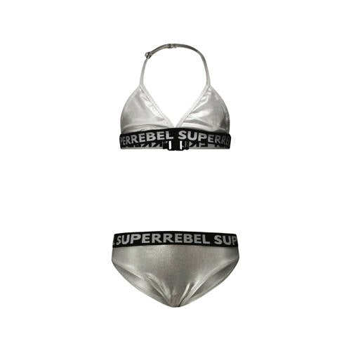 SuperRebel triangel bikini Isla zilver Meisjes Polyester Logo - maat 128 afbeelding