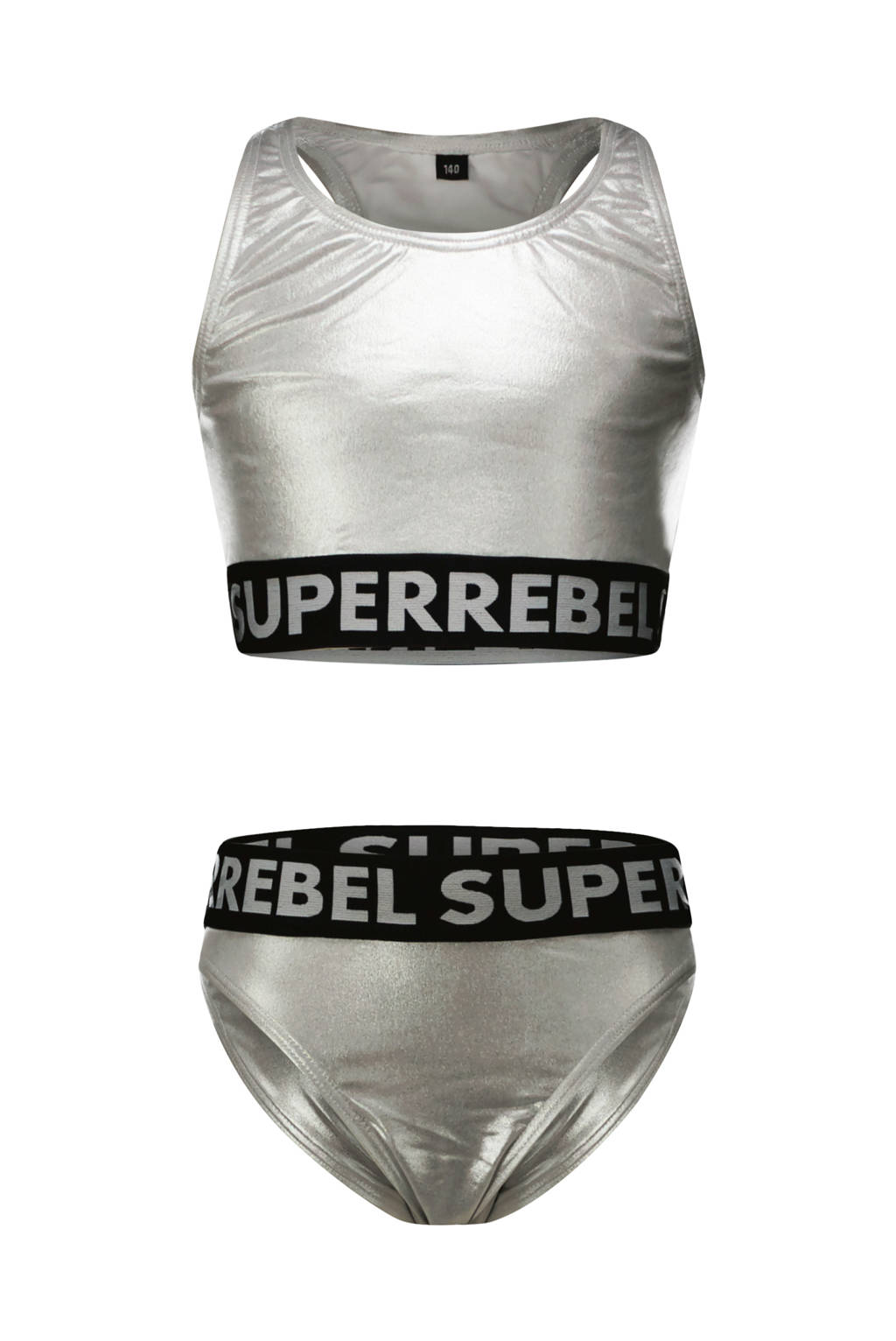 SuperRebel crop bikini Carmel zilver