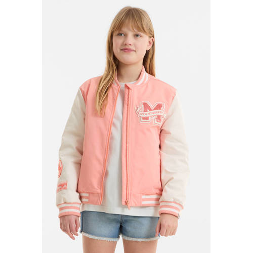 Me & My Monkey bomberjack roze Jas Meisjes Polyester Ronde hals Logo