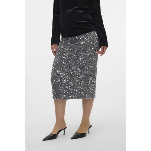 MAMALICIOUS zwangerschapsrok met pailletten MLGLITTER zilver Dames Polyester