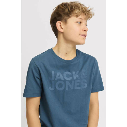 JACK & JONES JUNIOR T-shirt JJECORP LOGO met logo blauw Jongens Katoen Ronde hals - maat 128 afbeelding