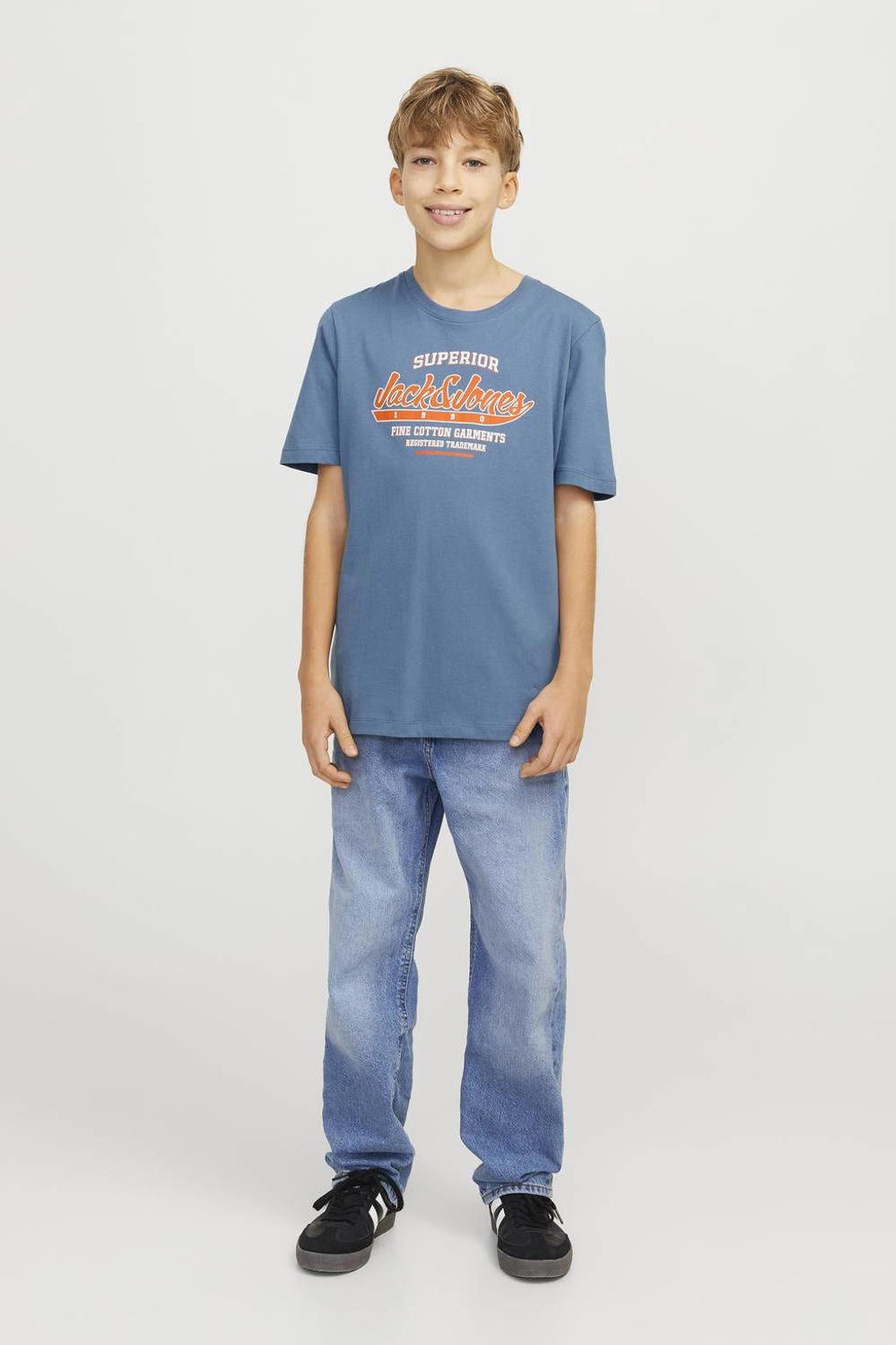 JACK & JONES JUNIOR T-shirt JJELOGO met logo blauw