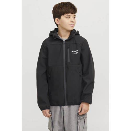 JACK & JONES JUNIOR softshell jas zwart Effen - maat 164 afbeelding