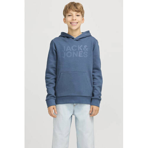 JACK & JONES JUNIOR hoodie JJECORP LOGO met logo blauw Sweater Logo