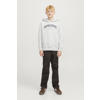 JACK & JONES JUNIOR hoodie JJECALEB VARSITY met logo wit melange