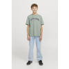 JACK & JONES JUNIOR T-shirt JJECALEB VARSITY met logo zachtgroen