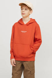 thumbnail: JACK & JONES JUNIOR hoodie JORVESTERBRO met tekst oranjerood