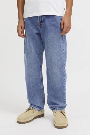 high waist relaxed fit jeans medium blue denim