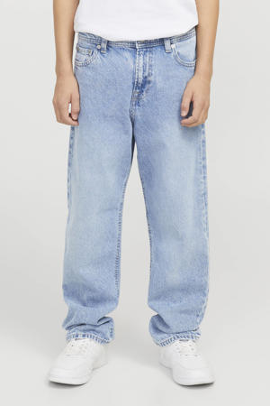 high waist relaxed fit jeans light blue denim