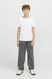 thumbnail: Grey denim jongens JACK & JONES JUNIOR high waist relaxed fit jeans van denim met effen