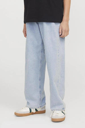 high waist loose fit jeans light blue denim