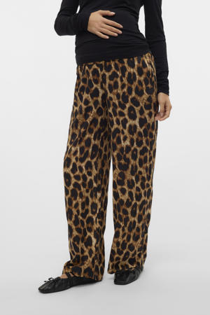 regular waist zwangerschaps casual broek bruin