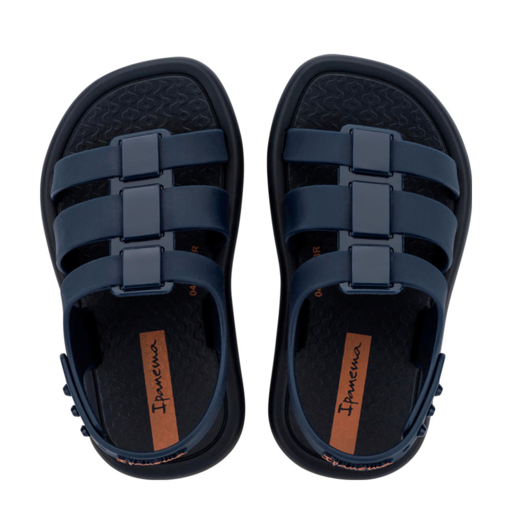 Donkerblauwe jongens Ipanema sandalen van rubber met drukknoop