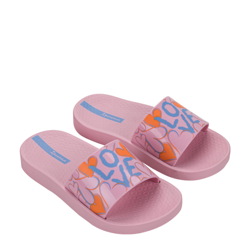 Roze meisjes Ipanema badslippers van rubber met printopdruk