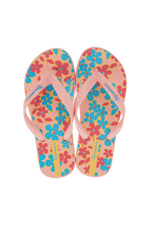 Temas  teenslippers roze/blauw/geel