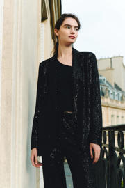 thumbnail: MANGO TEEN regular blazer blazer zwart pailletten