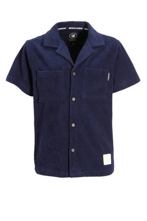 overhemd van badstof blauw