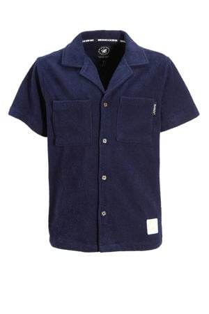 overhemd van badstof blauw