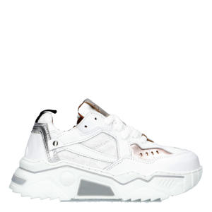 Pluto  chunky leren sneakers wit/rosé