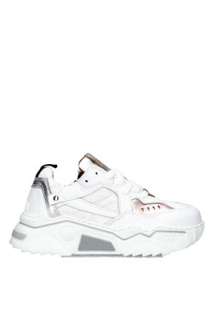 Pluto  chunky leren sneakers wit/rosé