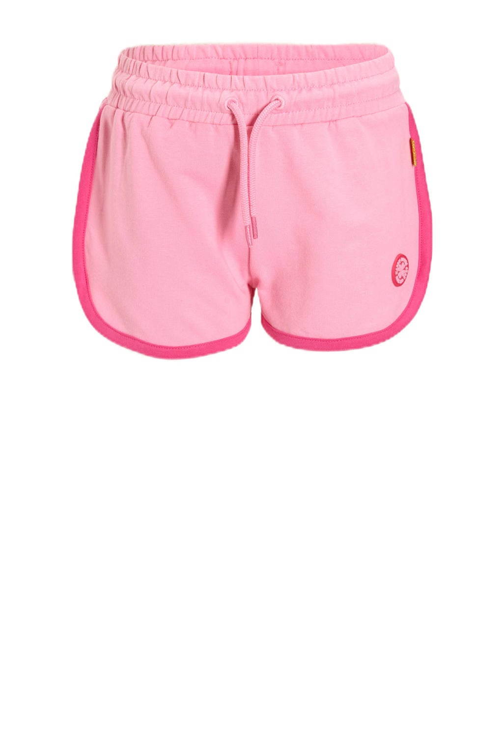 Roze meisjes Orange Stars sweatshort van katoen met elastische tailleband met koord en effen