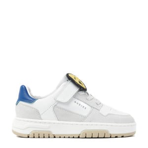 Basket Court Jr leren sneakers wit/blauw