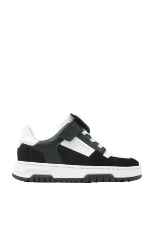 Basket Court Jr leren sneakers zwart/wit