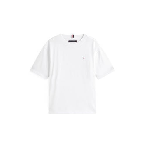 Tommy Hilfiger T-shirt wit Jongens Katoen Ronde hals Effen
