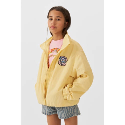 Coolcat jas Evi met printopdruk geel Jasje Meisjes Polyester Opstaande kraag