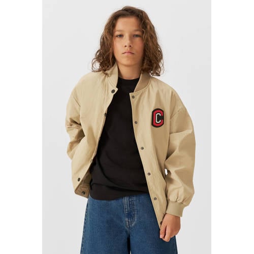 Coolcat jas Jimmy met printopdruk beige Jongens Polyester Ronde hals Printopdruk