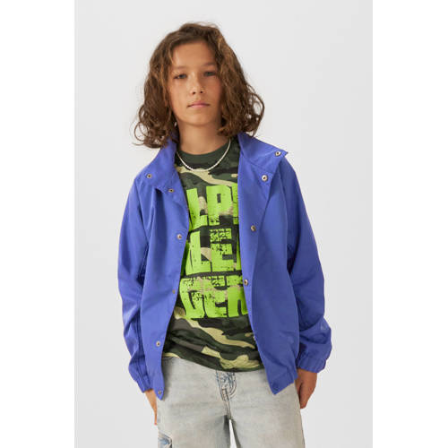 Coolcat Jas Rico met borduursel paars Jongens Polyester Opstaande kraag