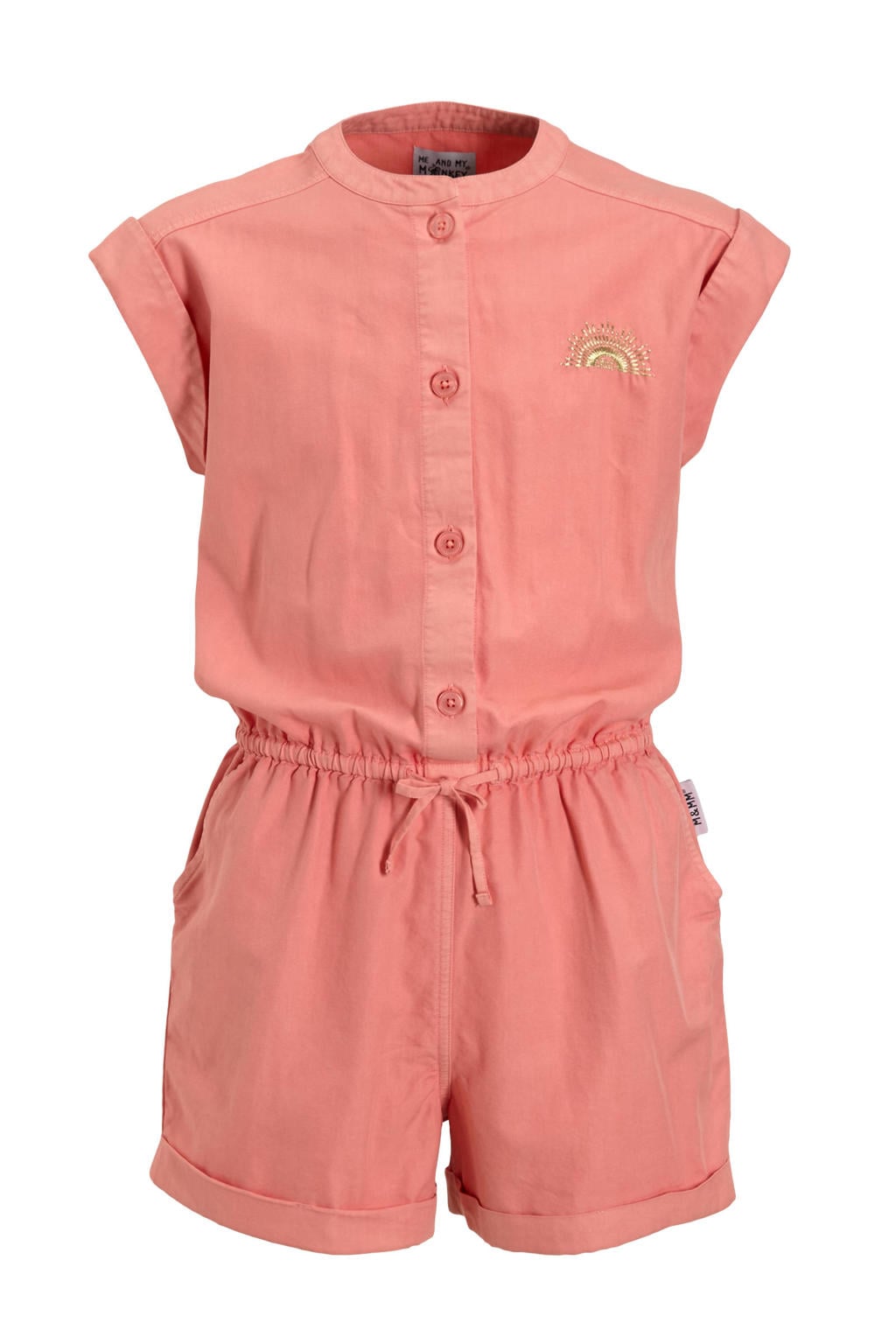 Me & My Monkey twill jumpsuit peach