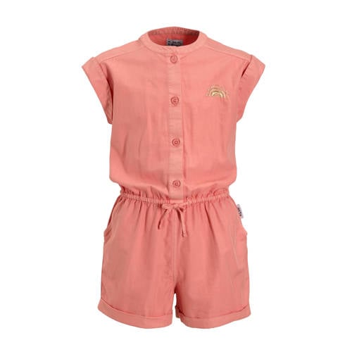 Me & My Monkey twill jumpsuit peach Playsuit Oranje Meisjes Katoen Ronde hals