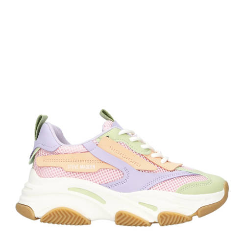 Steve Madden chunky sneakers roze/lila/groen Meisjes Textiel Meerkleurig - maat 31 afbeelding