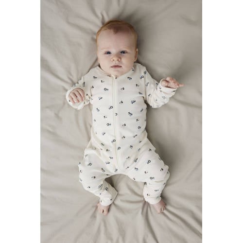 NAME IT BABY pyjama NBMNIGHTSUIT - set van 2 blauw/ecru Jongens Katoen Ronde hals