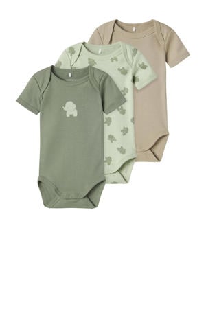 romper NBMBODY - set van 3 groen/beige