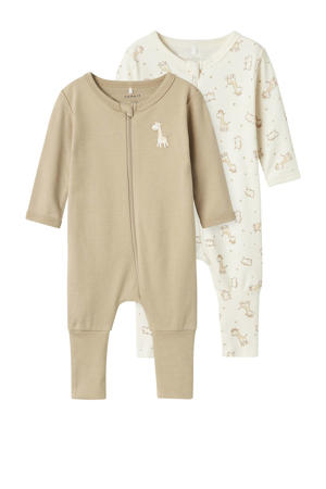   pyjama NBNNIGHTSUIT  - set van 2 zand/ecru