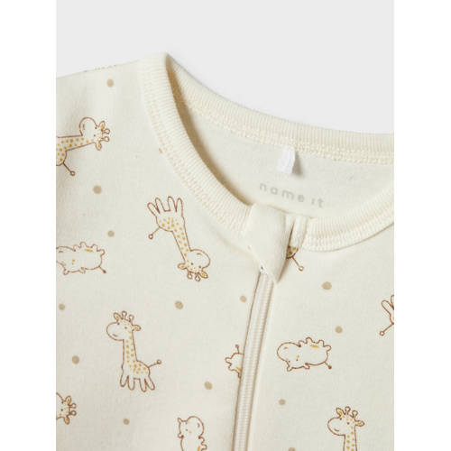 NAME IT BABY pyjama NBNNIGHTSUIT - set van 2 zand/ecru Jongens Katoen Ronde hals - maat 56 afbeelding