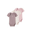 NAME IT BABY romper NBFBODY - mauve/roze/lichtroze (set van 3)