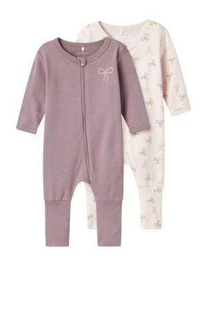 pyjama NBFNIGHTSUIT - roze/lichtroze (set van 2)