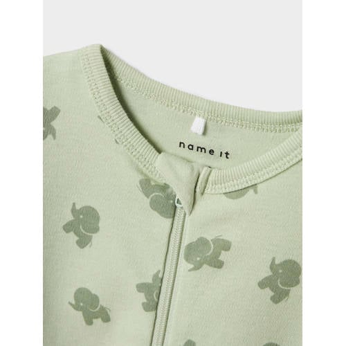 NAME IT BABY pyjama NBMNIGHTSUIT - set van 2 groen Jongens Katoen Ronde hals