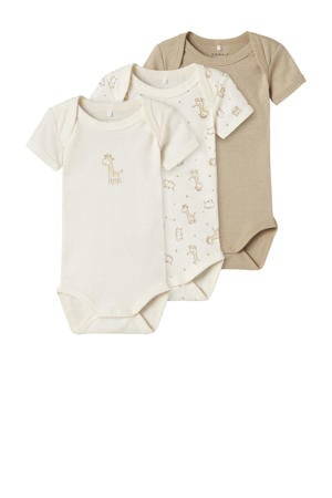 romper NBNBODY - beige/zand (set van 3)