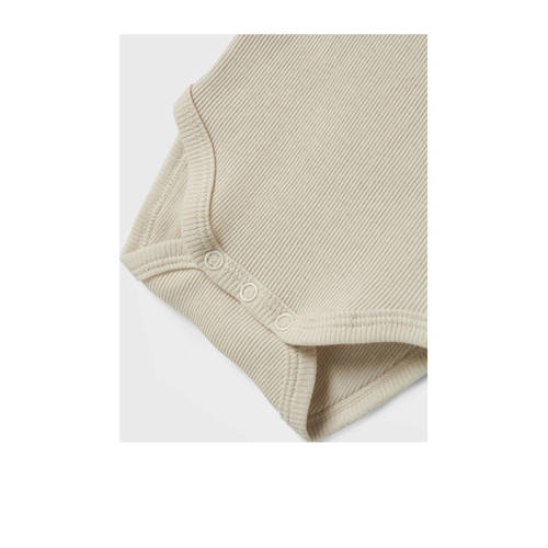 NAME IT BABY romper NBNBODY - set van 5 blauw/groen/beige Jongens Katoen Ronde hals