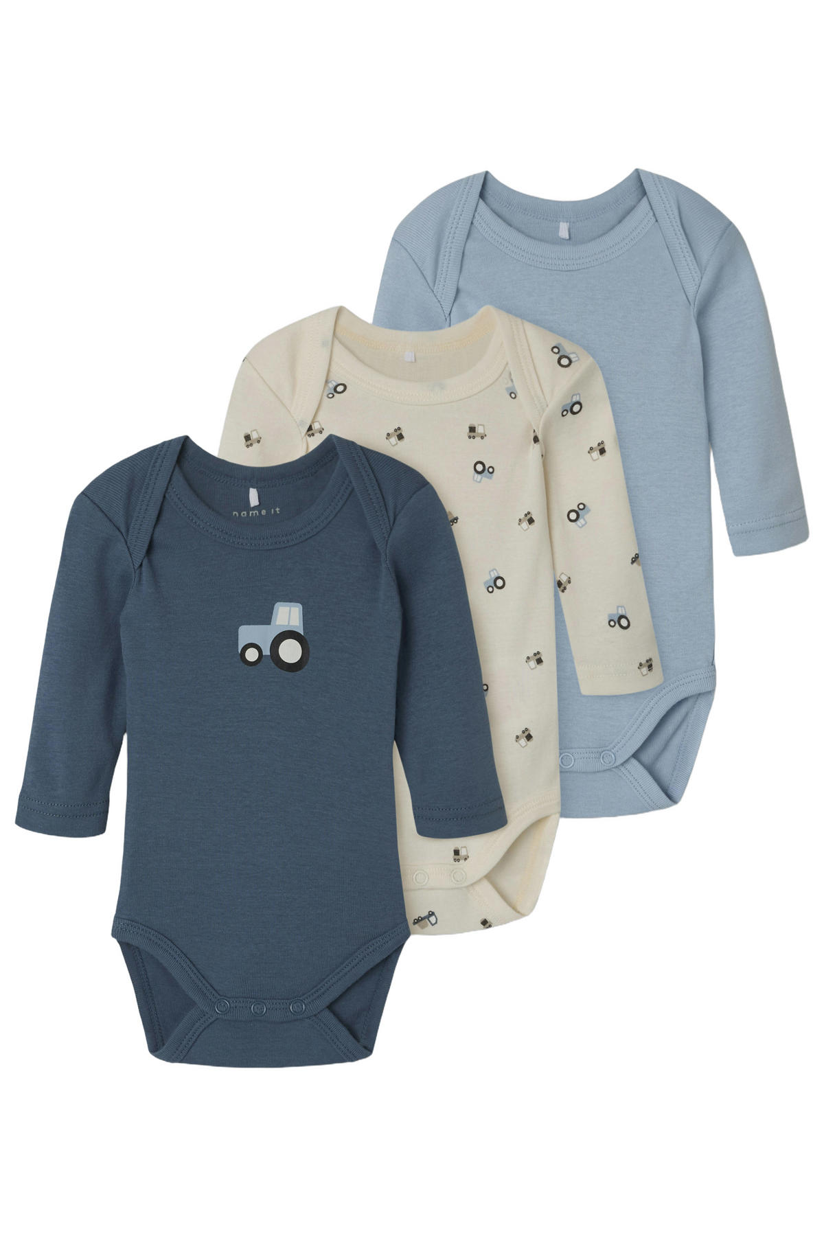 NAME IT BABY baby pyjama NBMNIGHTSUIT- set van 2 groen/wit/geel