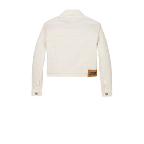 Tommy Hilfiger spijkerjas wit Meisjes Stretchdenim Klassieke kraag Effen