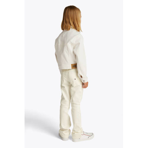 Tommy Hilfiger spijkerjas wit Meisjes Stretchdenim Klassieke kraag Effen