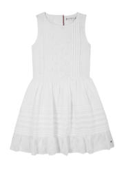 thumbnail: Tommy Hilfiger korte jurk broderie wit