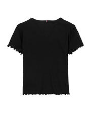 thumbnail: Tommy Hilfiger T-shirt zwart rib gebreid